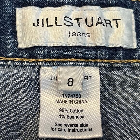 Jill Stuart Blue Denim Bootcut Jeans Exposed Seams Size 8 - Picture 6 of 9
